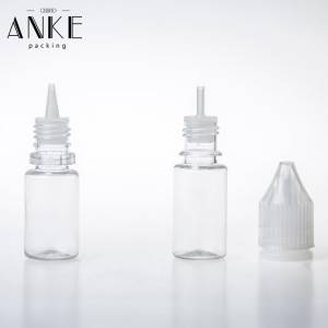 Ampolles de PET transparents CG unicorn V1 de 10 ml amb taps i puntes a prova de manipulació infantil negres