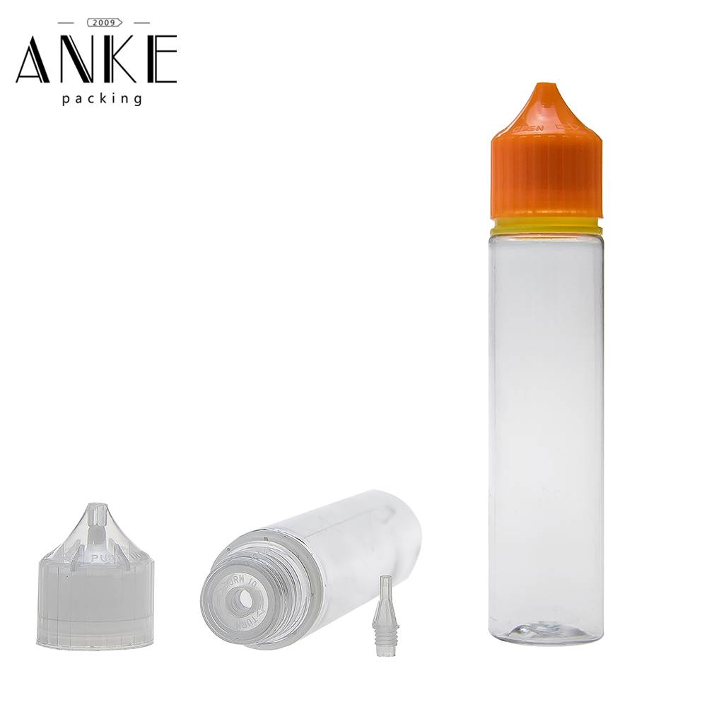 Recarga transparente CGU V3 de 70 ml con tapón antimanipulación a proba de nenos e punta de rosca