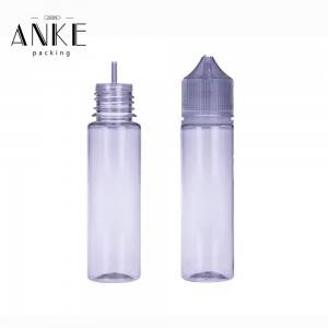 60ml CG unicorn V3 clear bottle with clear childprof tamper cap