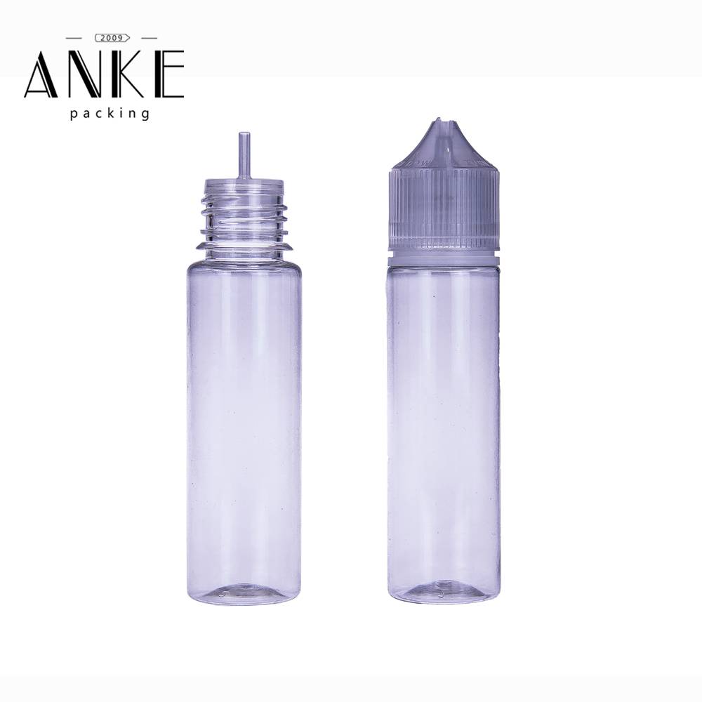 60ml CG unicorn V3 clear bottle with clear childprof tamper cap Featured Image
