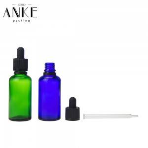 50ml blue green glass bottle with childproof tamper cap