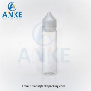 Anke-Refill-V1 60ml materyèl plastik ak bouchon pou timoun