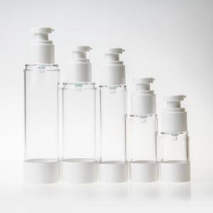 Klar gjennomsiktig plastpumpe spray luftløs flaske