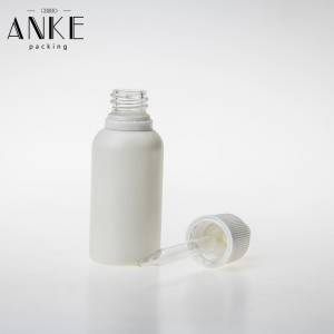 30 ml weiße, matte Glasflasche mit kindersicherem Originalitätsverschluss