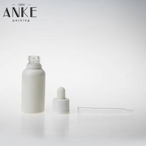 30ml White Matte Glass Bottle with Childproof Tamper Cap