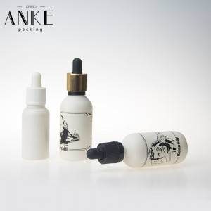 30ml White Matte Glass Bottle with Childproof Tamper Cap