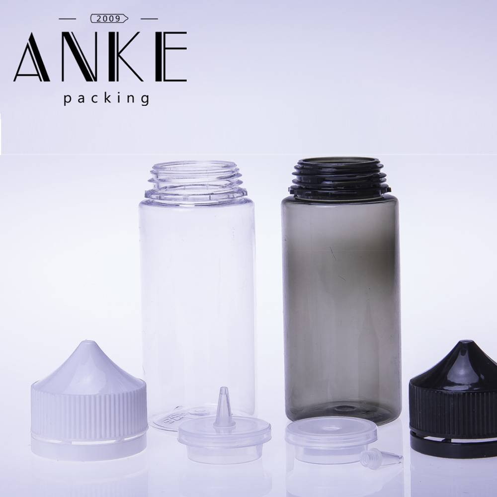 100 ml CGU Refill-V1 bouteille licorne bouteille transparente avec bouchon transparent/noir avec pointe à vis