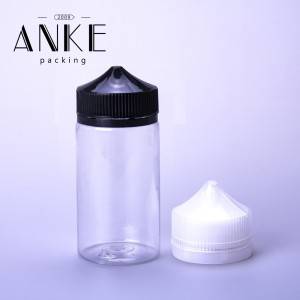 100 ml CGU Refill-V1 enhjørning flaske klar flaske med klar/svart hette med SKRUETIPS