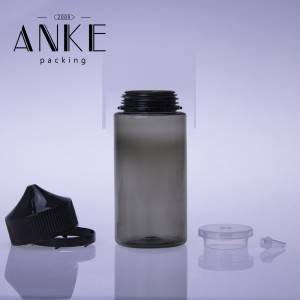 100 ml CGU Refill-V1 Einhornflasche Klare Flasche mit transparentem/schwarzem Verschluss mit SCHRAUBSPITZE
