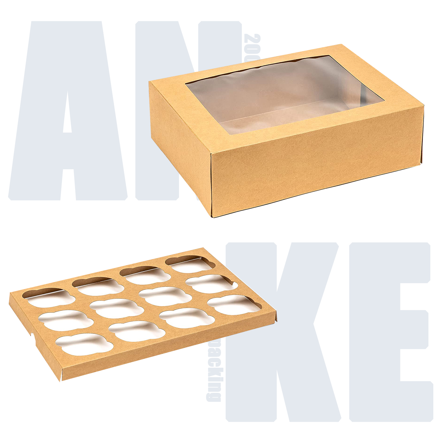 Custom Kraft Cupcake Box with Window – Anke Packing