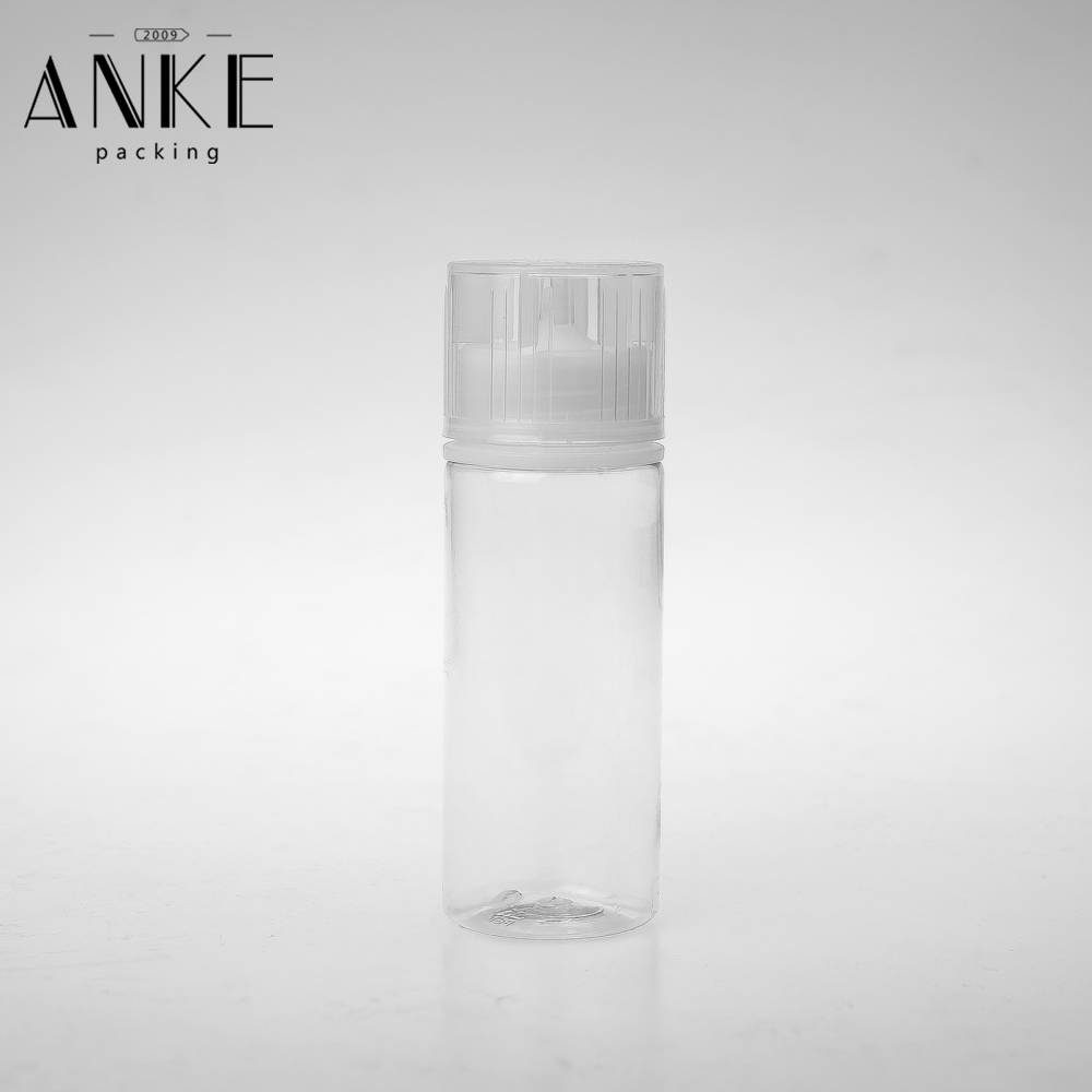 120ml CG unicorn V3 clear bottle with clear flat childproof tamper caps