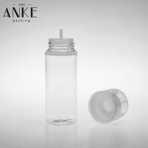 Botella transparente CG unicorn V3 de 120 ml con tapas transparentes planas a prueba de niños