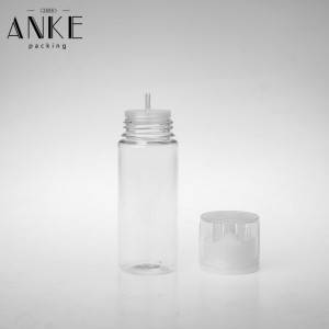 120 ml CG eenhoorn V3 doorzichtige fles met doorzichtige platte kindveilige verzegelde doppen