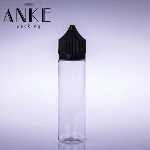60 ml CGU Refill V1 enhjørning flaske klar/svart flaske med klar/svart hette SKRUTIPS