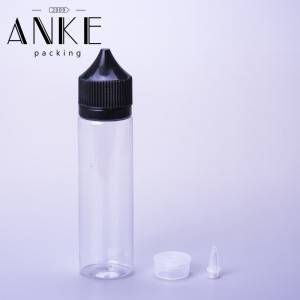 בקבוק חד קרן 60 מ"ל CGU Refill V1 בקבוק שקוף/שחור עם פקק שקוף/שחור קצה בורג