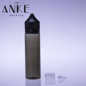 60 ml CGU Refill V1 botella unicornio botella transparente/negra con tapa transparente/negra PUNTA DE TORNILLO