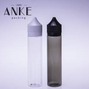 70ml CGU Refill V1 botella unicornio botella transparente/negra con tapa transparente/negra PUNTA DE TORNILLO