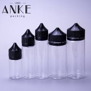 50 ml CGU Refill V1 unikornis üveg átlátszó/fekete palack átlátszó/fekete kupakkal CSAVAR TIPP