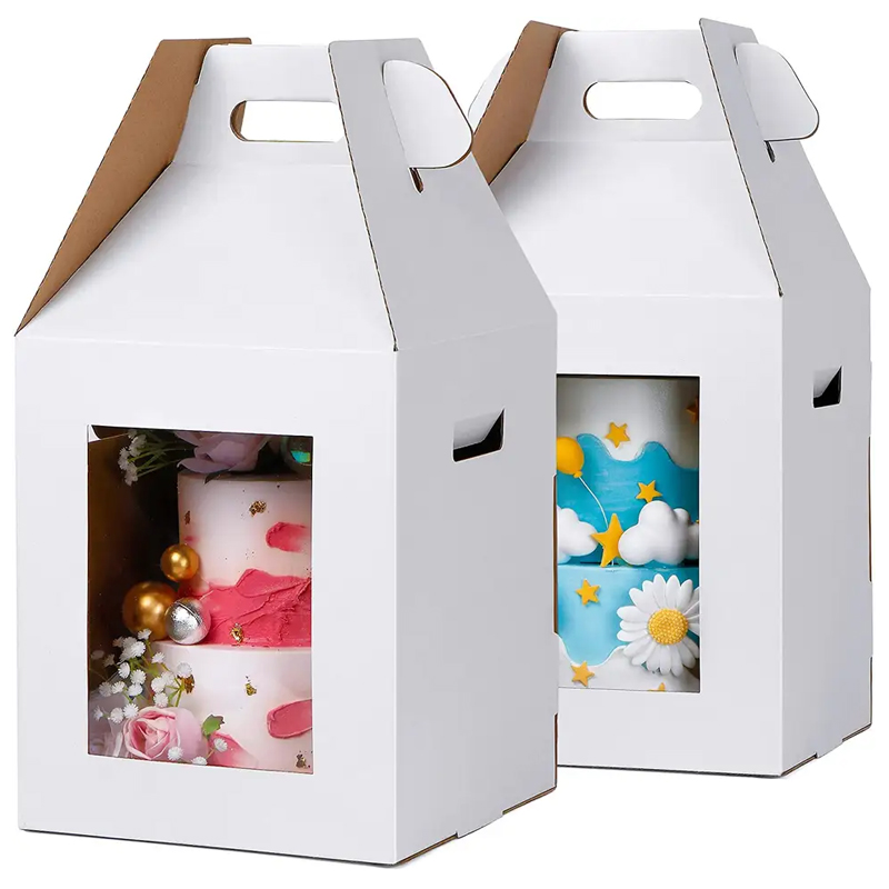 Custom Tall Cake Boxes with Handles – Anke Packing Featured Image