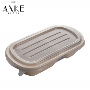 Custom Wheat Straw Fiber Pulp Food Boxes with Plastic Lids | Anke Packing
