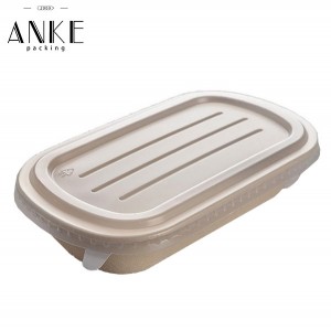 Custom Wheat Straw Fiber Pulp Food Boxes with Plastic Lids | Anke Packing