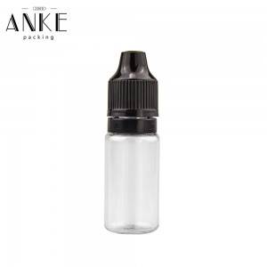 Ampolla transparent de 10 ml TPD1-10 amb tap negre a prova de nens.
