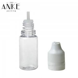 10 ml TPD1-10 pullon kirkas pullo mustalla lapsiturvallisella korkilla.