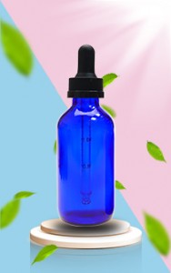 Blue Glass dropper bottle essential oil bottle
