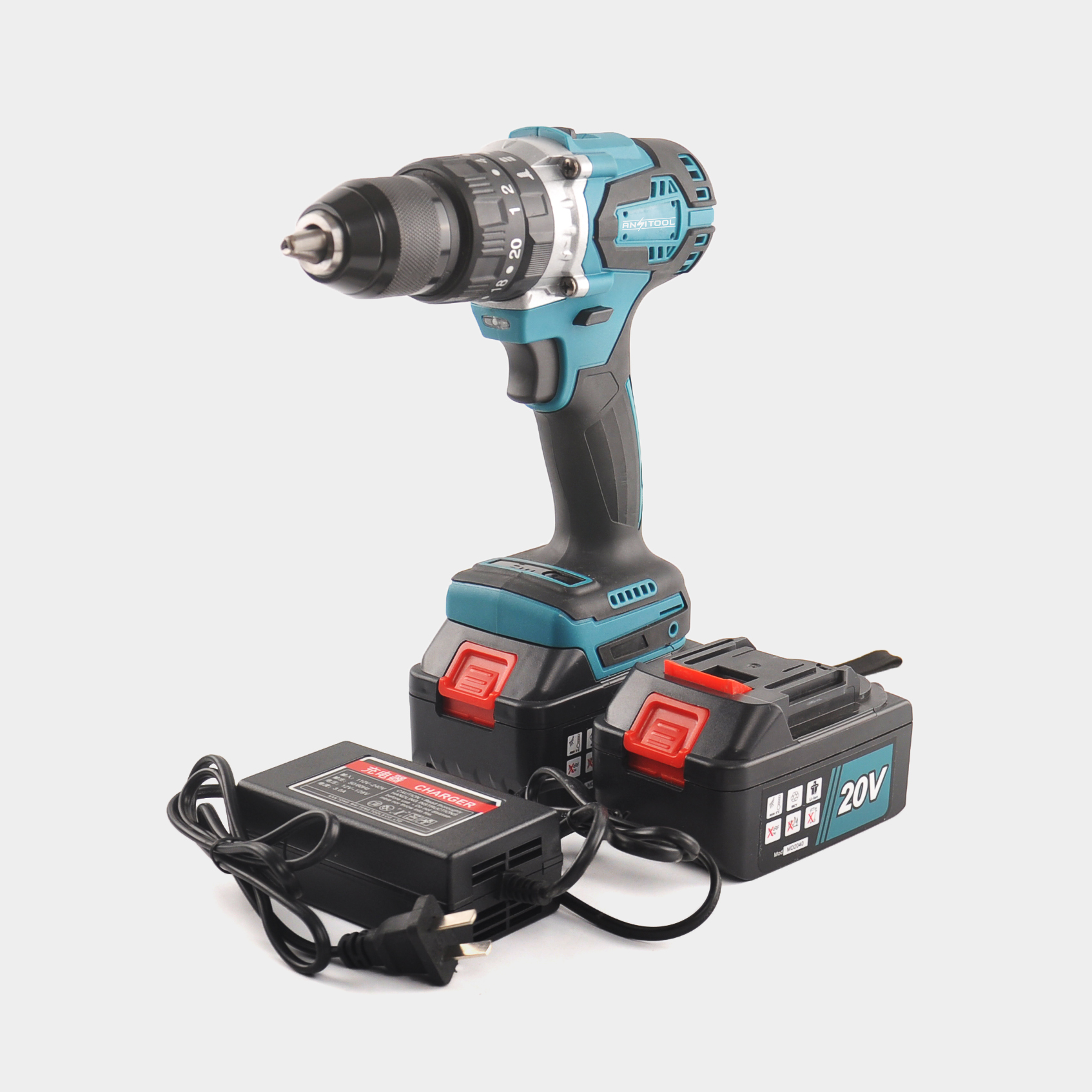 2020 New Design Custom Brushless Cordless Impact Drill Dual Speed Power Hand Drill With 20V Lithium Battery