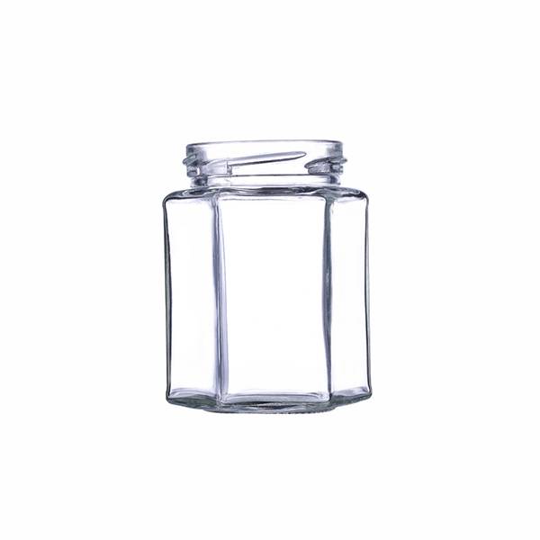 1.5oz Honey Bee Hexagon Glass Jars