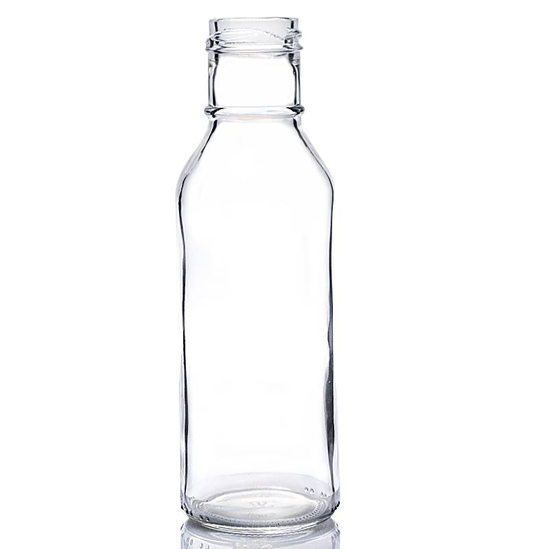 اعلیٰ معیار کی اٹوٹ شیشے کی پانی کی بوتل - 275 ملی لیٹر کلیئر رِنگ نیک گلاس ہاٹ سوس بوتل - چیونٹی گلاس