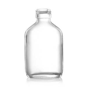 100ml/200ml Glass Flat Clear Liquor Flask With Aluminium Cap
