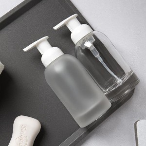 375ML Frosted/ Clear Glass Foam Pump Liquid Soap Dispenser Bottle
