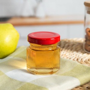 Vasetto di miele in vetro esagonale da 45 ml per bomboniere