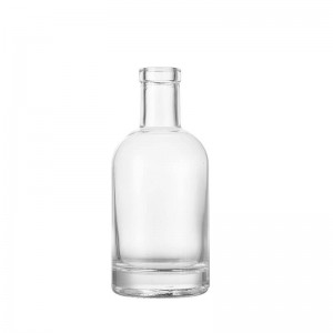 Customized Nordic Clear Round Empty Glass Spirits Whiskey Bottle