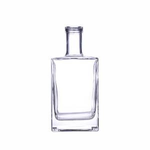 750ml flint glass jersey bar top spirits bottle
