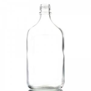 375ml flat flask liquor bottle
