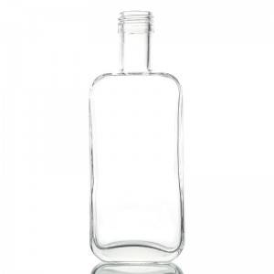 250ml Empty Glass Flat Liquor Bottle With Plastic Cap
