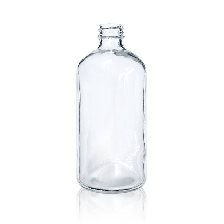 Poceni cenik za steklenico za vodo s silikonskim tulcem - prozorne okrogle steklene steklenice iz Bostona - Ant Glass