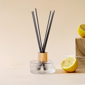 Striped Clear Round Small Home Reed Diffuser Bottle on Sale