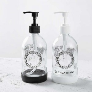 Wholesale Printed Lotion Pump Clear Soap Dispenser Glass Bottle with Package