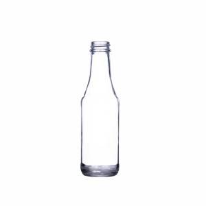 180 ml sklenená kečupová fľaša na rybaciu omáčku s plastovým uzáverom