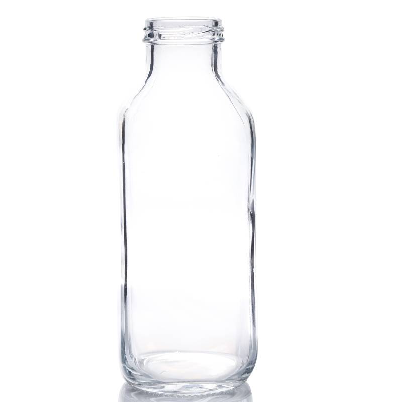 16oz सॉस ग्लास बाटल्यांसाठी कमी MOQ - 1L ग्लास पेय चौकोनी बाटली - मुंगी ग्लास