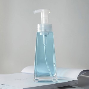 New Square Clear Glass Liquid Soap Dispenser Bottle with Pump
