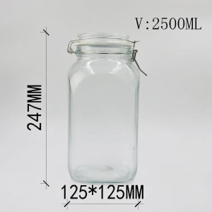 विविधतायुक्त क्ल्याम्प शीर्ष ढक्कन लुसिड सिल गरिएको किचन भण्डारण ग्लास जार
