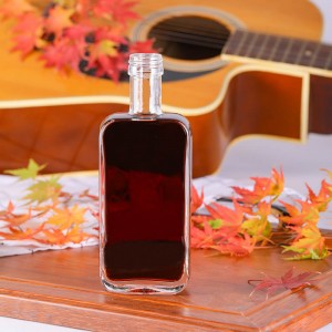 250ML Flat Square Glass Syrup Bottles with Plastic Cap