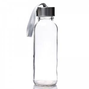 16OZ clear glass water bottle