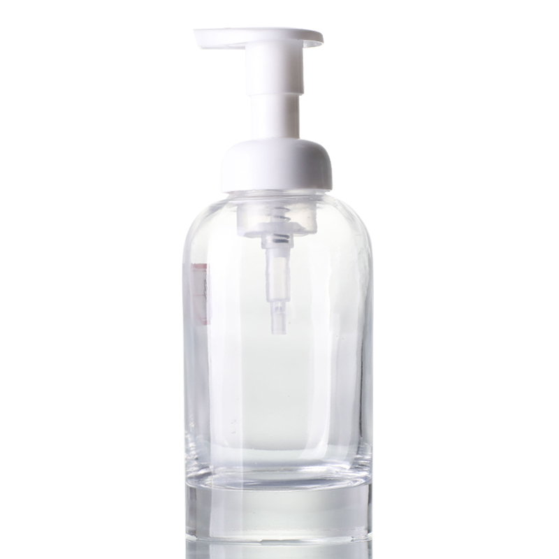 Botella de vidro de gran desconto para leite - Dispensador de xabón de vidro transparente de 500 ml con bomba - Ant Glass