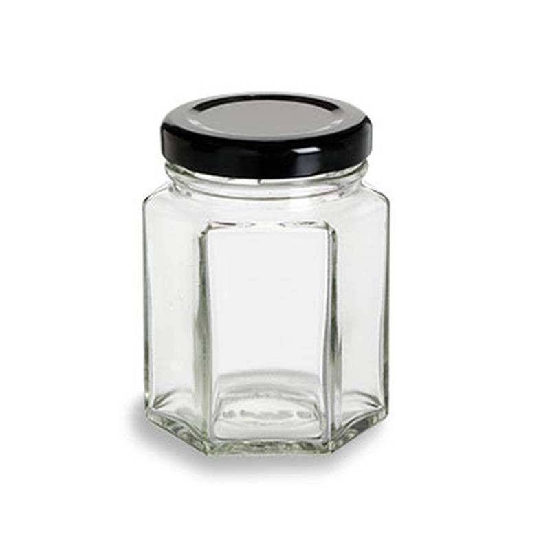 Tarro de vidrio redondo de calidad alimentaria promocional de fábrica - Vidrio de tarro hexagonal de 3.75 oz para miel - Ant Glass