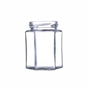 ပျားရည်အတွက် 3.75OZ Hexagon Jar Glass